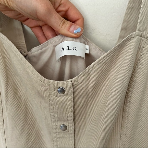A.L.C beige snap button sleeveless dress - Picture 4 of 6